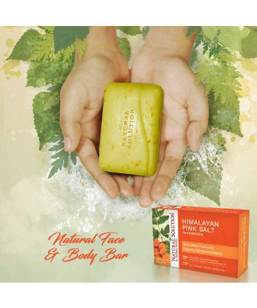 Natural Solution Himalayan Pink Salt Soap Bar with Turmeric & Neem - Moisturizing Organic Soap (1-Pack) - Buy Online on GoSupps.com