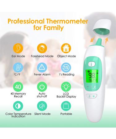 Infrared Forehead Thermometer for Adults Kids Babies - Non-Contact Medical Temperature Gun - 3 in 1 with Instant Readings & Fever Alarm - Buy Online on GoSupps.com