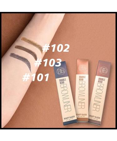 MIELIKKI 2 in 1 Waterproof Eyeliner & Eyebrow Pen - Smudge Proof Liquid Brow Pencil with Micro-Fork Tip Travel Friendly Dark Brown #103 - Buy Online on GoSupps.com