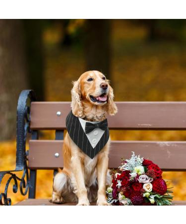 Buy Maustlie Dogs Smoking Bandana - Adjustable Triangle Scarf for Weddings & Parties | Stylish Black Stripe Pet Accessory - Buy Online on GoSupps.com