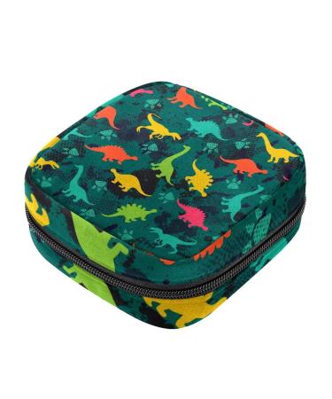 Grunge women's napkin storage bag colorful dinosaurs funny cartoon dino menstrual cup portable women's bandages storage bags female menstruation first period pocket