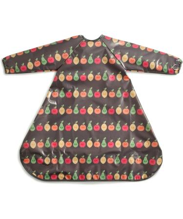 Bibetta Wipeezee Premium Baby Weaning Bibs with Sleeves | Waterproof Coverall Bib for Baby Toddler | Eco-Friendly & Durable | Grey Happy Fruits Design - Buy Online on GoSupps.com