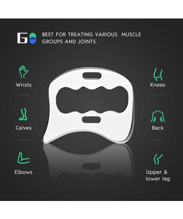 Stainless Steel Guasha Massage Tool for Soft Tissue Scraping - Physical Therapy for Back, Legs, Arms, Neck, Shoulder - Buy Online on GoSupps.com