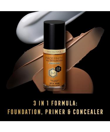 Max Factor Facefinity All Day Flawless 3 in 1 Liquid Foundation SPF 20 - Warm Caramel 30ml (Pack of 1) - Buy Online on GoSupps.com