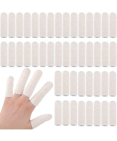Geyoga 50 Pieces Cotton Finger Cots Finger Toe SleevesThumb Protector Fingertips Protective Cushion Moisture Wicking (7.6 cm/ 3 Inch)