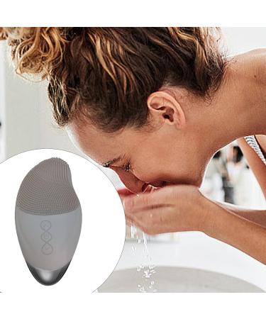 Facial Cleansing Brush Face Scrubber | Soft Silicone Electric Exfoliator - Vibrating Waterproof Rechargeable Simple Skin Care Tools for Enhances Absorption of Facial Skin Care Products Gray (English) - Buy Online on GoSupps.com