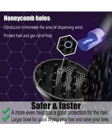 Universal Hair Diffuser for Curly & Wavy Hair + Hair Towel Wrap Set | Adjustable Attachment for Dryer Nozzle (1.5-2.4) - Professional Salon Tool in Black - Buy Online on GoSupps.com