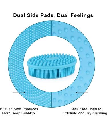 Silicone Back Scrubber for Shower - Bath Body Brush Set for Men and Women - Buy Online on GoSupps.com