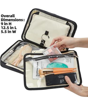 Findcozy Travel Toiletry Bag with Hanging Hook - Black Cosmetic Makeup Organizer for Women - Buy Online on GoSupps.com