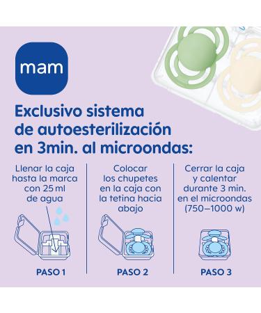 MAM Perfect S194 Silicone Pacifier Set for Babies | Self-Sterilizing Box | Blue | 0+ Months | 2 Pieces - Buy Online on GoSupps.com