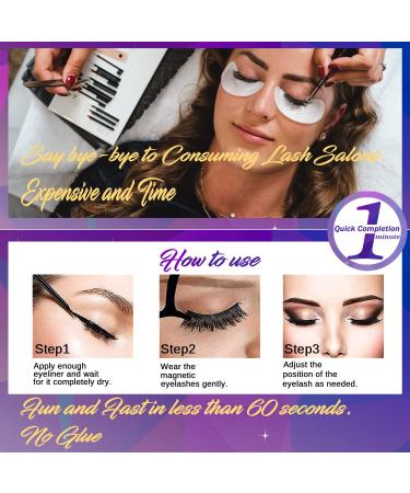 DUOERLA Magnetic Eyelashes & Eyeliner Kit - 7 Pairs Wispy Cat-Eye Lashes | Reusable Cruelty-Free & Vegan | Easy 3D Applicator for Natural Look - Buy Online on GoSupps.com