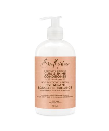 Shea Moisture Coconut & Hibiscus Curl & Shine Conditioner for Thick Curly Hair with Silk Protein & Neem Oil to Moisturize & Soften 384 ml