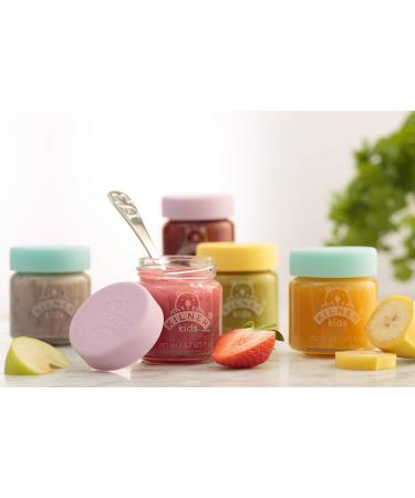 Kilner Kids Set of 6 190 ML Glass Jars Grey Purple + Munchkin Soft Tip Baby Spoons Set | Ergonomic Handles | Baby Weaning Spoons - Buy Online on GoSupps.com