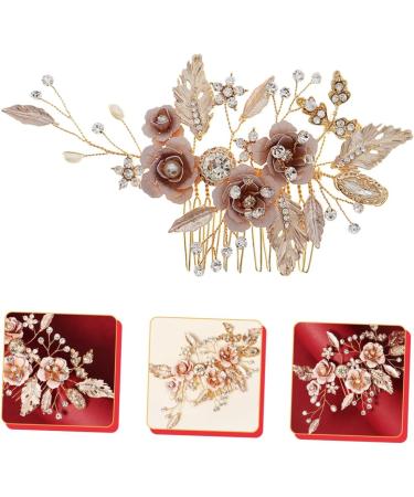 Beatifufu Flower Leaf Comb Bridal Hair Accessories Flower Bridal Hair Comb Wedding Hair Accessories Rhinestone Bridal Hair Comb Wedding Hair Comb Bride Alloy Rhinestone Crystal Headgear - Buy Online on GoSupps.com