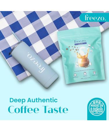Freezo Classic Premium Blended Iced Coffee Lower Calorie Frappe Instant Coffee Powder Mix - 21 Oz - Buy Online on GoSupps.com