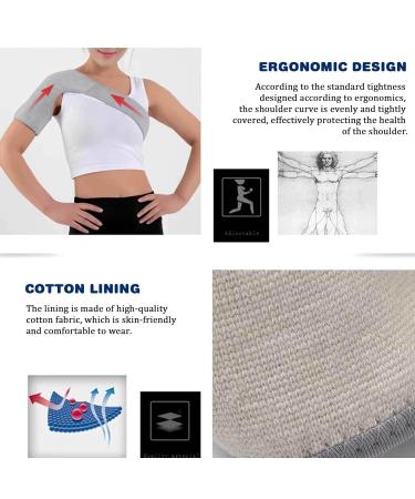  2 PACK Sports Shoulder Brace for Men and Women Support and Compression Sleeve for Torn Rotator Cuff Tendonitis Dislocation Adjustable Shoulder Wrap for Men and Women Grey XL - Buy Online on GoSupps.com