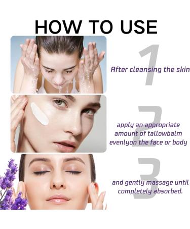 Tallow Balm - Moisturiser for Dry Skin - Body Lotion - Beef Tallow Lavender Body Moisturiser for Women&Men - Nourish Smooth Body Cream - Repair Barrier Face Moisturiser Balance Oil Body Care - Buy Online on GoSupps.com