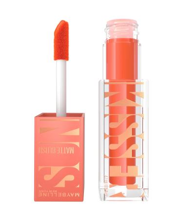 Maybelline New York - Blush Liquide 3-en1 - Fini Mat Glowy - Fard Joues Highlighter et Bronzer - Effet Bonne Mine - Teint H l - Sunkisser Hazy Matte - Teinte : 34 Peachy Quench - 4 7 ml