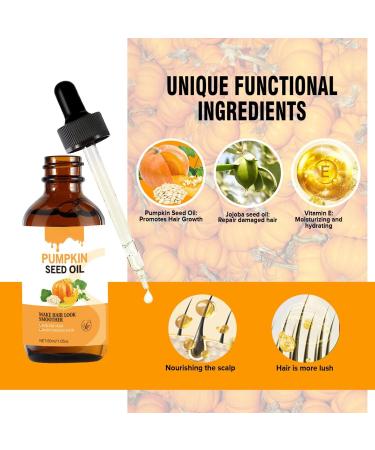 Pumpkin Seed Oil for Hair Growth - Pumpkin Seed Oil - 100% Pure Pumpkin Seed Oil Cold Pressed for Skin Face Hair Care Eyebrow and Eyelash - Repairing Dry Damaged Hair - 60ml - Buy Online on GoSupps.com