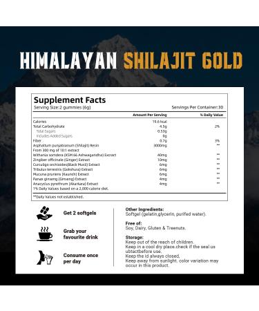 J-PRQ Himalayan Shilajit Gummies Shilajit Gummies for Men & Women with Ashwagandha | Gokshura | 85+ Minerals 100% Natural 60 Gummies - Buy Online on GoSupps.com