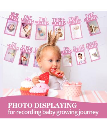 Rose Gold 1st Birthday Decorations for Girls | First Birthday Photo Gallery & Monthly Milestones (4x6 inch) - Buy Online on GoSupps.com