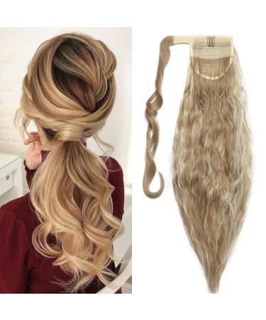 Ponytail clip in ponytail braid extension hair extension hair stretching hair corn wavy wavy like real hair sandy blonde & blond bleaching 20 "(50cm)