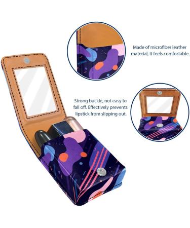 Travel Lipstick Organizer Case | Portable Makeup Bag with Mirror | Colorful Abstract Design - Z709a0zpud - Buy Online on GoSupps.com