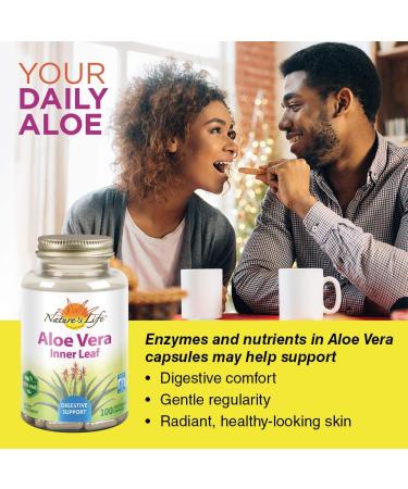 Nature's Herbs Aloe Vera Inner Leaf - 100 Vegetarian Capsules for Digestive Health - Buy Online on GoSupps.com