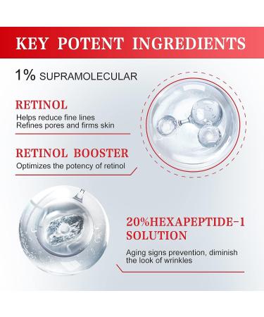 PROYA Supramolecular Retinol Serum - Night Anti Aging Face Serum with 20% Hexapeptide-1 Solution | Reduce Wrinkles & Fine Lines, Hydrate & Firm Skin | 1oz - Buy Online on GoSupps.com