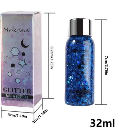  Rosixehird Glitter Body Gel | Glitter Body and Face Gel | Mermaid Glitter - Long Lasting - Shimmering Eyeshadow for Lips Nails Hair Paint Glitter - Buy Online on GoSupps.com