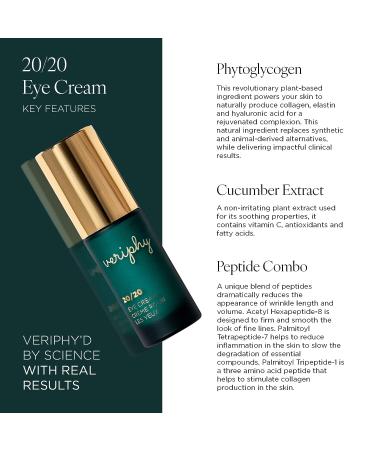 Veriphy 20/20 Eye Cream for Dark Circles and Puffiness - Vegan, Clean, Natural, Cruelty-free | Women in STEM - Buy Online on GoSupps.com