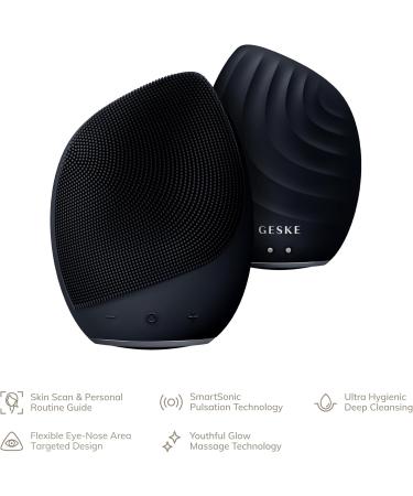 GESKE SmartAppGuided Sonic Facial Brush 5 in 1 | Vibrating Electric Cleansing Brush | Soft Silicone Exfoliator & Massager | Professional Skin Cleaner for All Skin Types - Buy Internationally - Buy Online on GoSupps.com