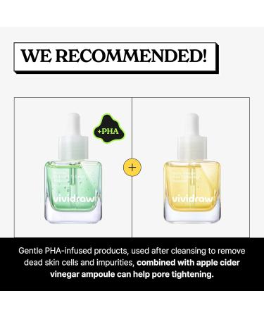 vividraw Apple Vinegar Pore Tightening Ampoule | Pore Minimizer with Apple Cider Vinegar | Korean Face Serum for Sebum Control and Care | CRUELTY-FREE (40ml 1.35 fl. oz.) - Buy Online on GoSupps.com
