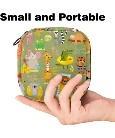 Shop Stylish Women's Napkin Storage Bags - Cartoon Panda Sloth & Elephant | Portable Menstrual Cup & Period Tapes - Buy Online on GoSupps.com