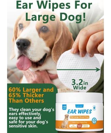 Buy GJYC PET Big Ear Care Pads for Dogs - 120 Count Ear Towels for Dogs & Cats | Keep Your Pet's Ears Clean & Healthy - Buy Online on GoSupps.com