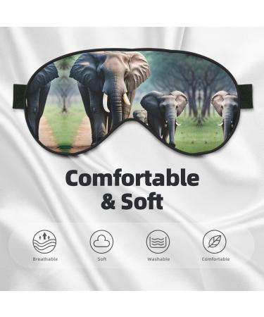 Shop Elephant Family Print Unisex Sleeping Eye Mask - Soft Comfortable Light-Blocking | International Shipping Available - Buy Online on GoSupps.com