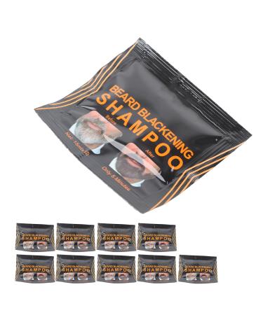 Black Beard Dye Physic Moustache Black Color Dye Thicker and Fuller Beard Dye Shampoo with Gloves for Coarse Hair