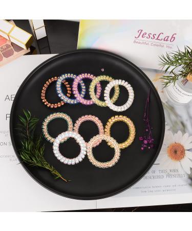 Jesslab Spiral Hair Ties - 10 Traceless Plastic Coil Hair Holders for Women - No-Damage Ponytail Accessories - Color Sorted (#12) - Buy Online on GoSupps.com