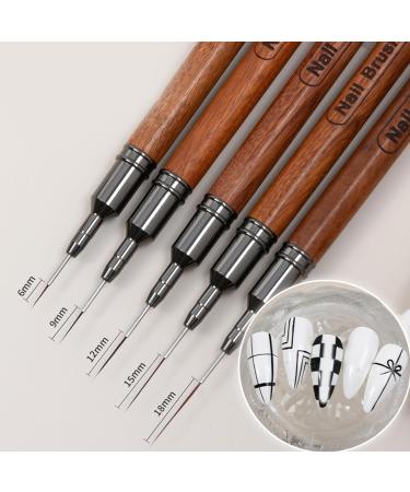 6/9/12/15/18mm Nail Art Brush Pull Line Painted Pen Nail Nail Dotting Tools Nail Art Liner Brush For Nail Artists Nail Art Design Painting Brush Nail Art Brush Nail Dotting Tools For Nail Artists - Buy Online on GoSupps.com