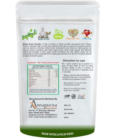 DX3 Barley Grass Juice Powder |Super food |Natural Alkaline and Chlorophyll - 100 GM - Buy Online on GoSupps.com