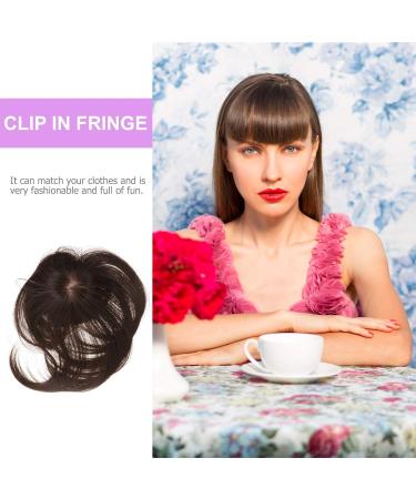 1pc Wig Air Bangs Ladies Tops Curly Human Hair Wig Tops for Women Bangs Hair Clip Human Hair Topper Curly Wigs Hair Hair Extensions Clip-on Woman High Temperature Wire Edge - Buy Online on GoSupps.com
