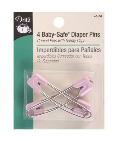 Dritz Pastel Baby-Safe, 4 Count, Assorted Colors Diaper Pins Pastels