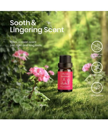 Veda Tinda Geranium Essential Oil - 100% Pure Organic Geranium Oil for Skin Care Diffuser & Refreshing Aroma | 10ml - Buy Online on GoSupps.com