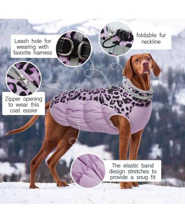 Kuoser Reflective Windproof Dog Jacket - Warm Winter Coat for Small & Large Dogs - XXL Purple Fashion Dog Coat - Buy Online on GoSupps.com