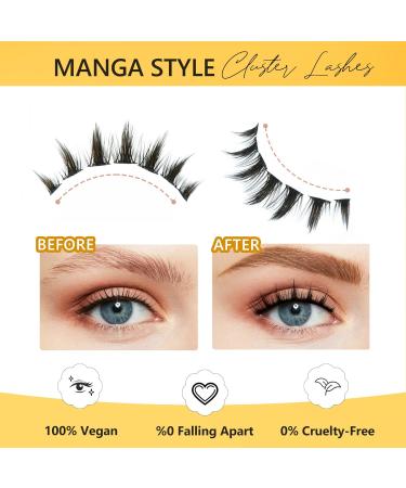 Shop Lankiz Manga Cluster Eyelashes - Brown Individual Lashes for DIY Eyelash Extensions | Natural Manga-Style Fake Lashes - Buy Online on GoSupps.com