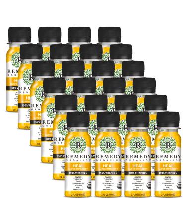 Remedy Organics Immunity Plus Shot Heal 24-Pack | Boost Energy Brain Function Detoxification and Metabolism | Certified-Organic Ingredients Heal Me 1 Count (Pack of 24)