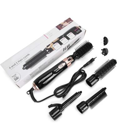 Pongnas 4-in-1 Curling Iron Brush - Automatic Hair Curler Ceramic Heating 2 Temperature Settings - Multifunction Hot Brush for Gorgeous Curls - Buy Online on GoSupps.com