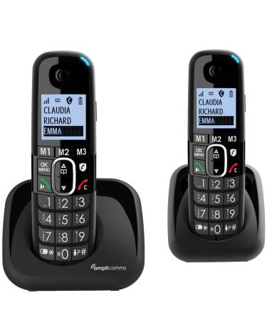 Amplicomms BigTel 1502 Cordless Big Button Phone for Elderly with Additional Handset - Loud Phones for Hard of Hearing - Hearing Aid Compatible Phones - Phones for Seniors 1500 + Additional Hanset