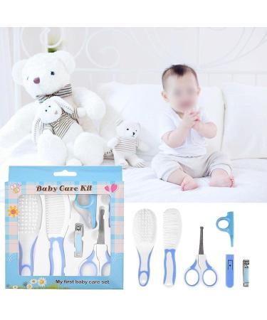 Portable Baby Grooming Kit for Nursery Newborns - Hair Brush, Nail Clipper, Nasal Aspirator & More - Blue - Buy Online on GoSupps.com