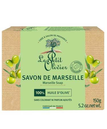 LE PETIT OLIVIER - Solid Marseille Soap with Olive Oil - 72% Vegetable Oil - Traditional Manufacturing - Without Par